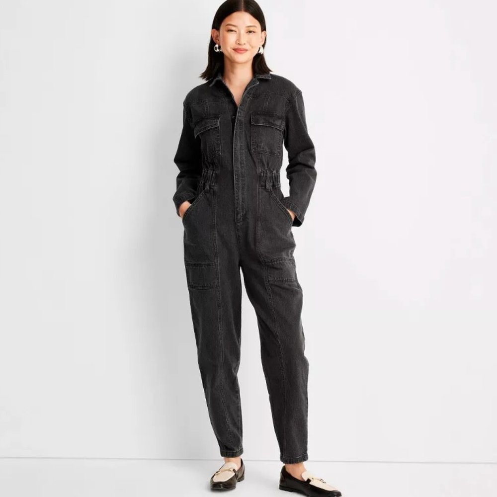 NWT Black Long Sleeve Denim Jumpsuit - Universal Thread